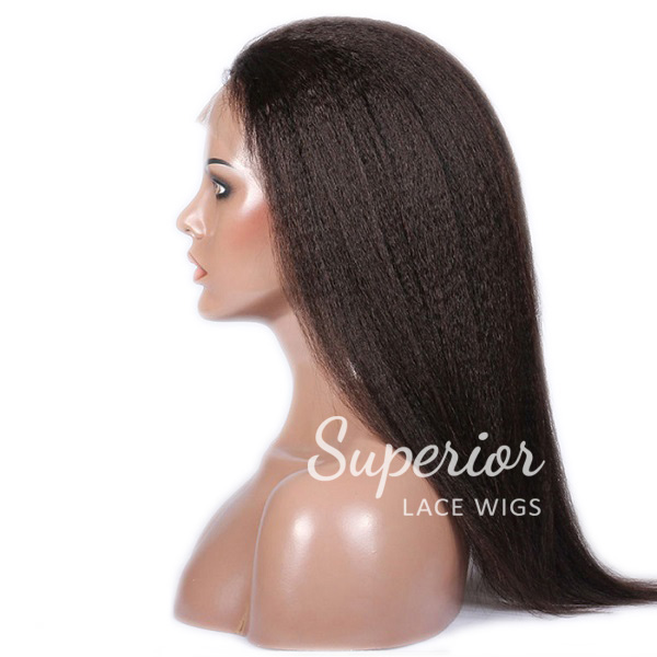 100% Human Hair Full Lace Wig Italian Yaki