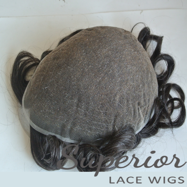 lace based men's toupee hair replacement